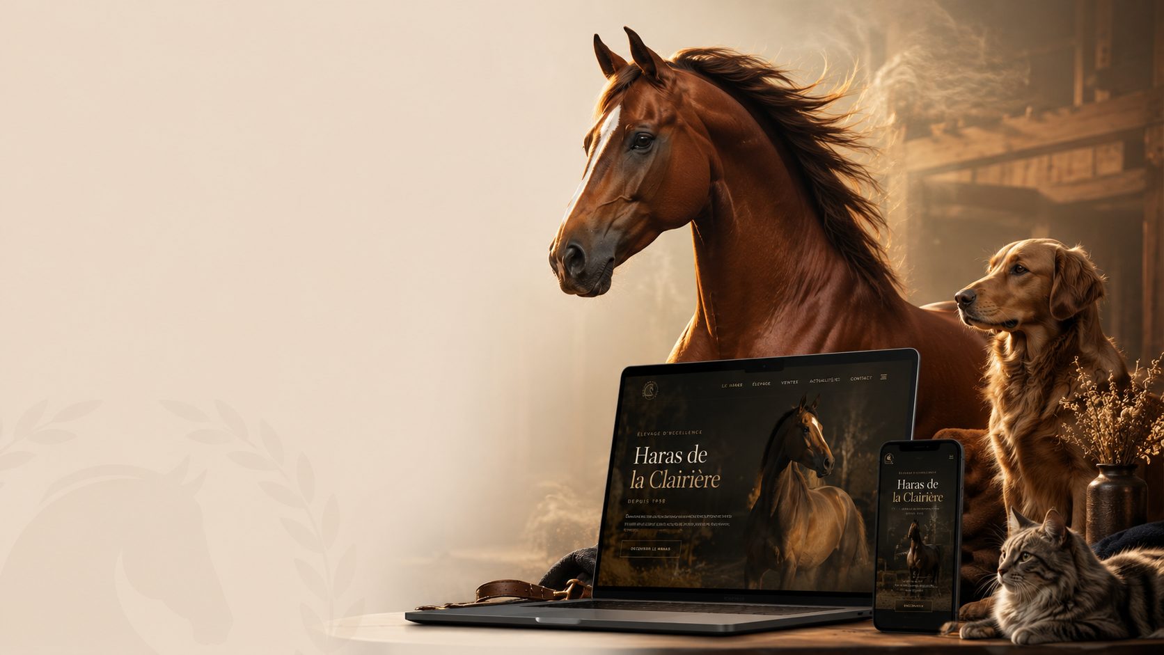 Chevaux, chiens et chats — création de sites pour les pros du monde animal