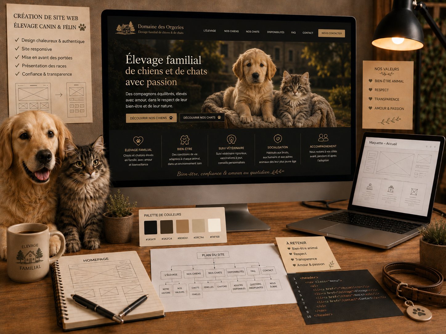Création de site internet pour éleveur canin et félin — WebAnimalier